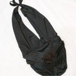 Sexy black plunge neckline one piece swimsuit Small / XS